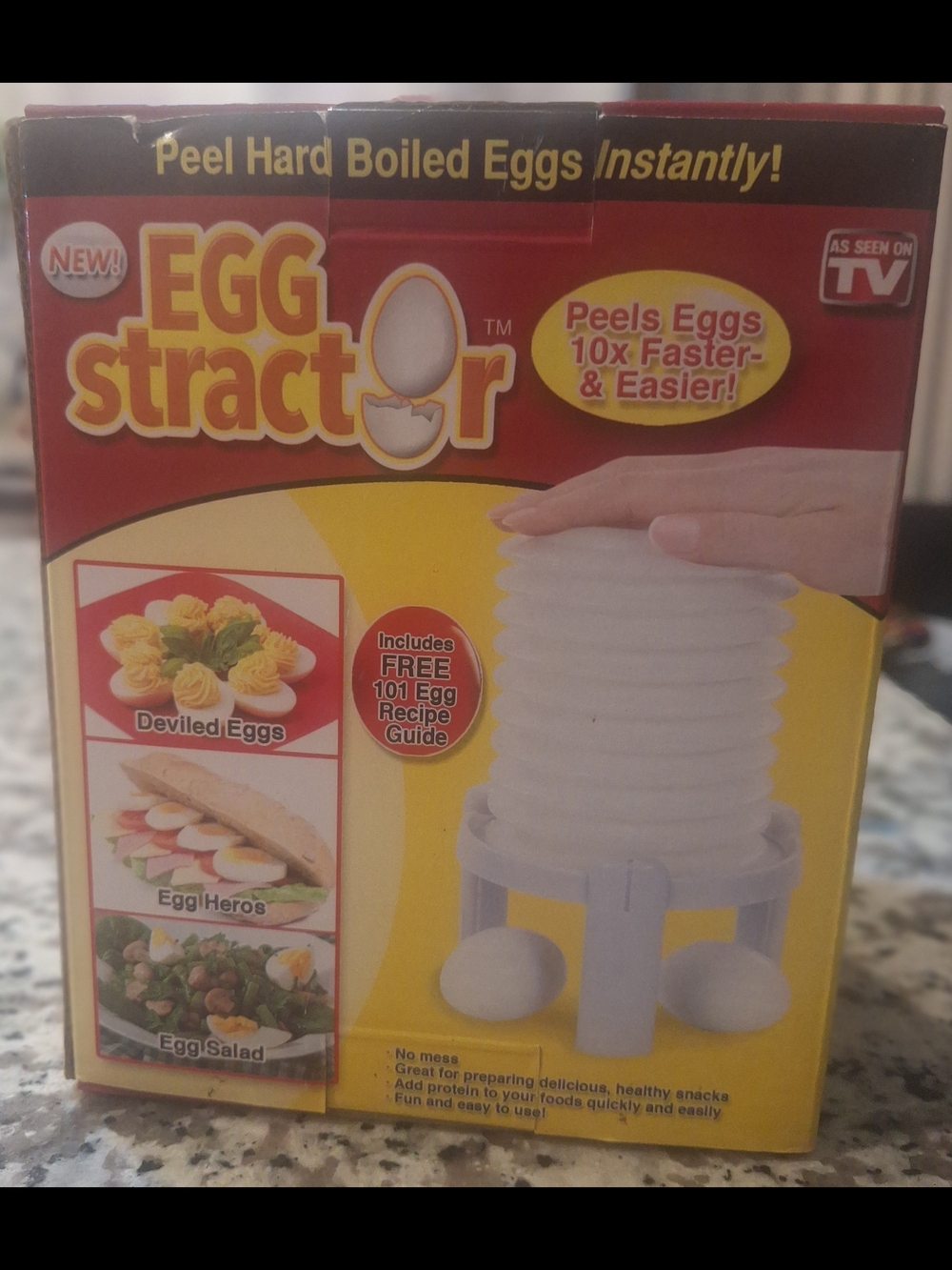 Eggstractor Egg Peeler - White - Fast Egg Peeling Tool